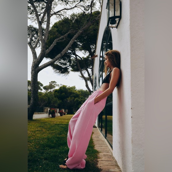 ZARA NEW FLOWY PLEATED PANTS - Picture 14 of 16